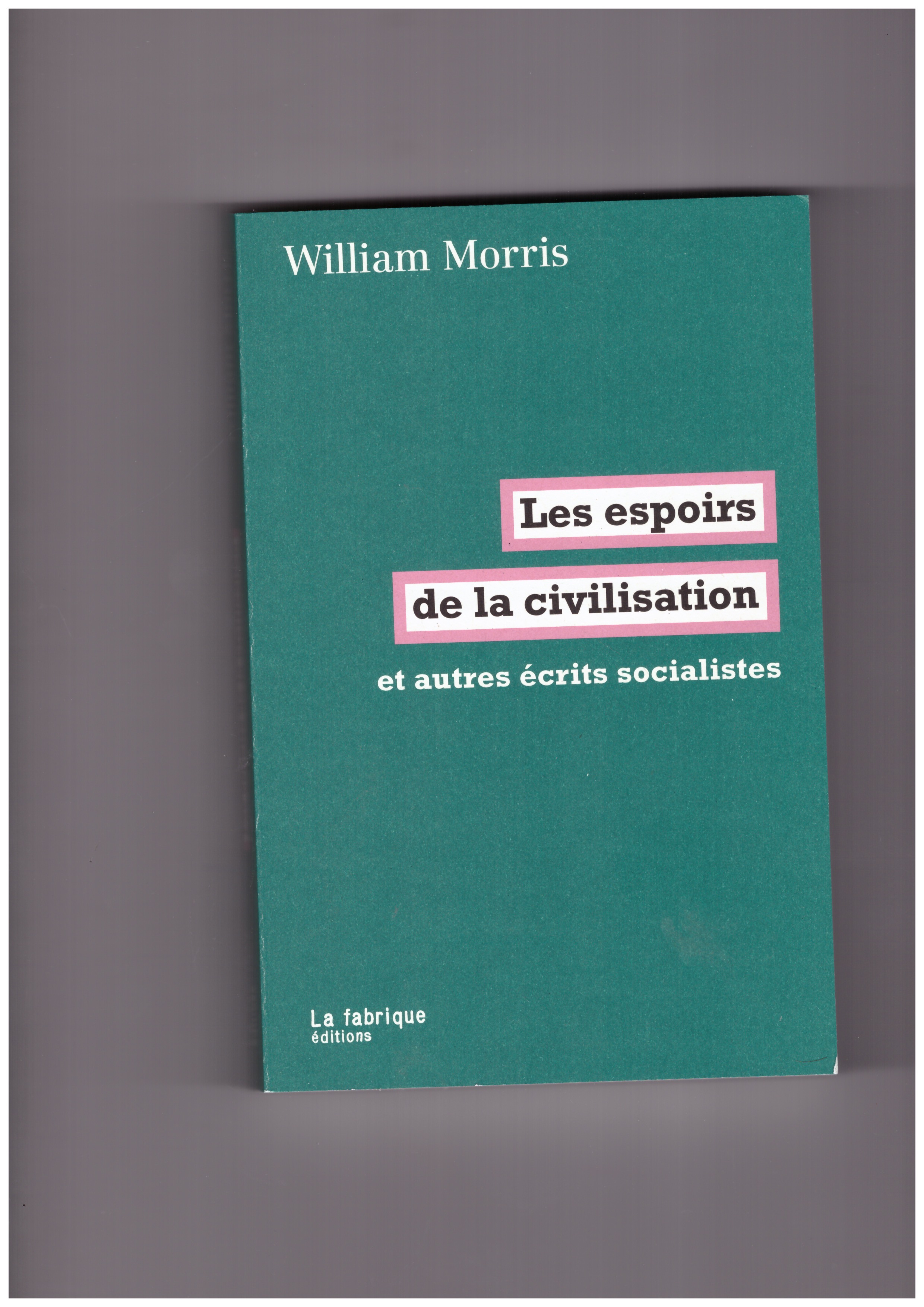 MORRIS, William - Les espoirs de la civilisation